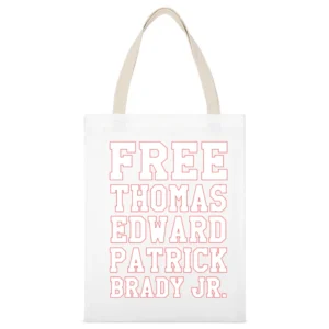 Free Thomas Edward Patrick Brady Jr Fun New England Football Quarterba White Canvas Tote Shopping Bag