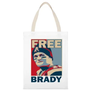 Free Tom Brady Fun New England Football Suspension Hope Style Graphic White Canvas Tote Shopping Bag