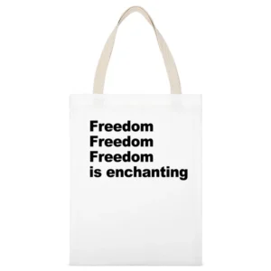 Freedom Is Enchanting Fun Popular Uzi Vert Graphic Music Urban Hip Hop White Canvas Tote Shopping Bag