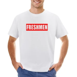 Freshmen Fun Popular School Graphic Tee Shirt Asian Size Men T-Shirt
