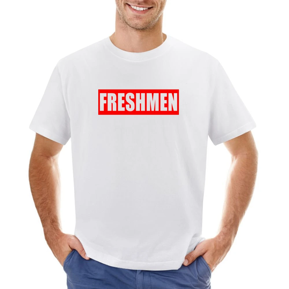 Freshmen Fun Popular School Graphic Tee Shirt Asian Size Men T-Shirt
