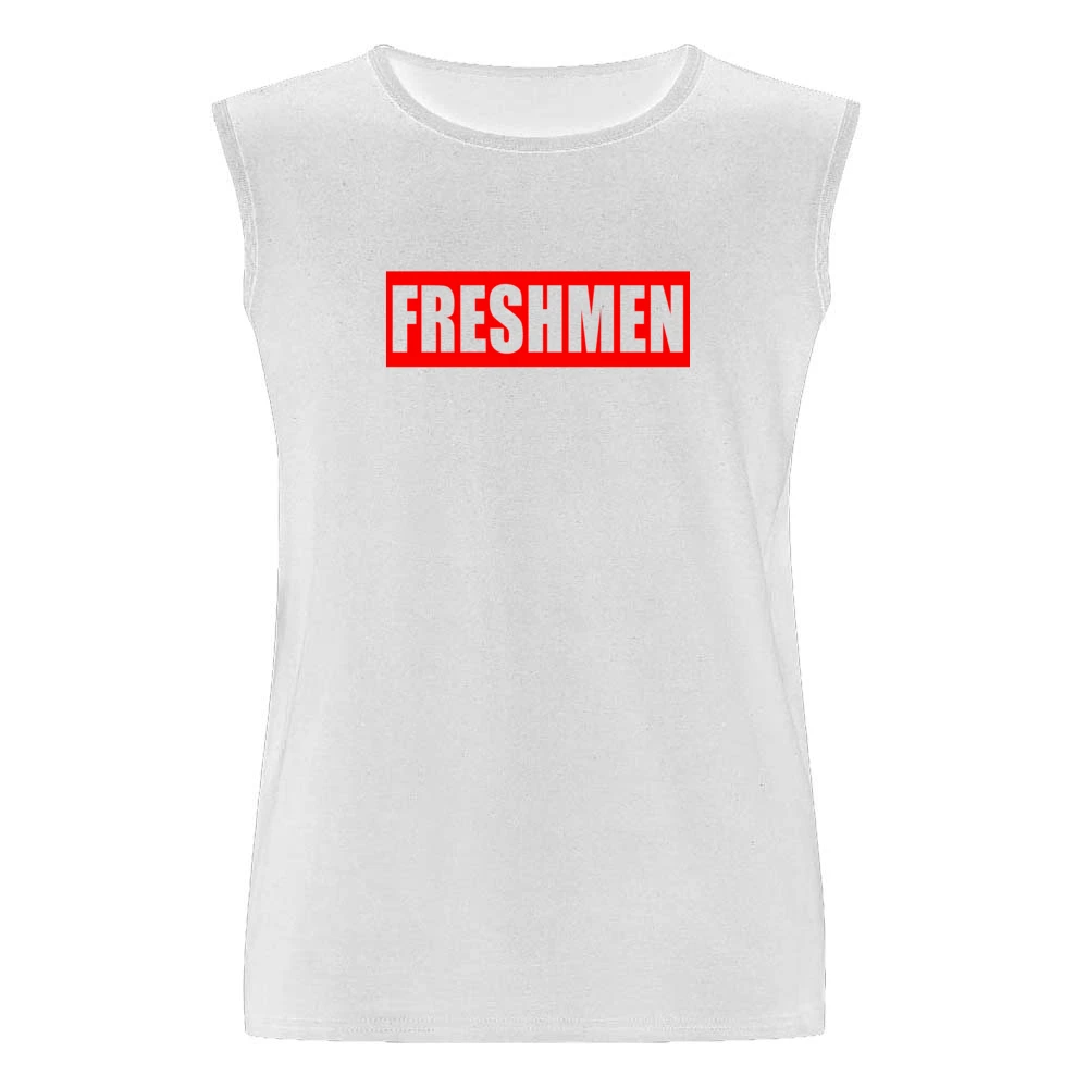Freshmen Fun Popular School Graphic Tee Shirt Men Sleeveless T-Shirt