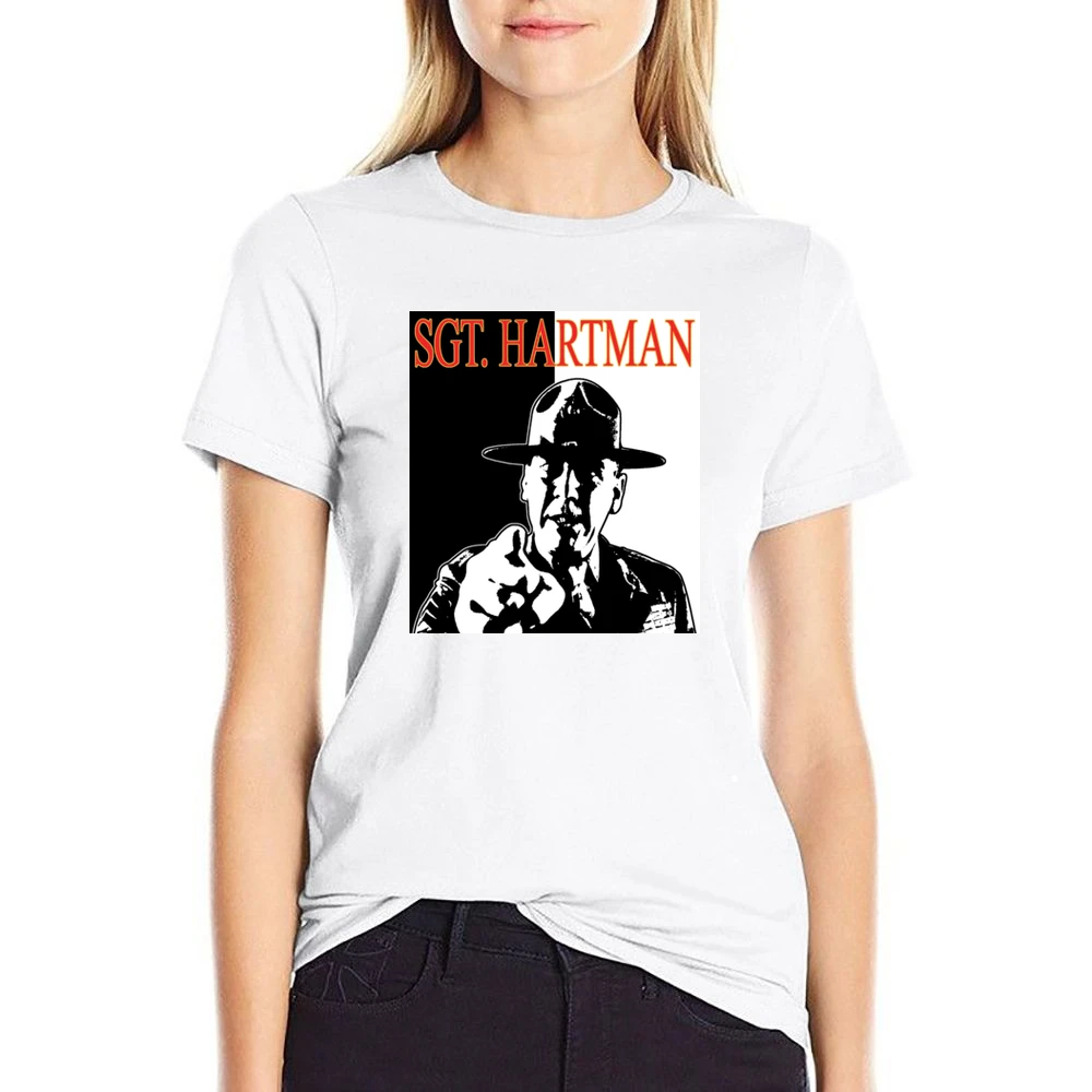 Full Metal Jacket Hartman Movie US Size Women Ladies T-shirt