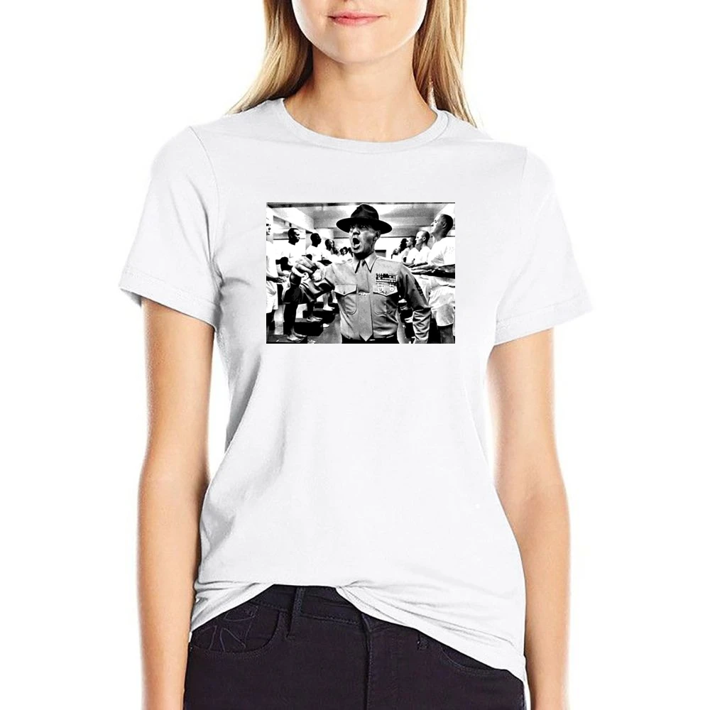 Full Metal Jacket Movie Sgt Hartman US Size Women Ladies T-shirt