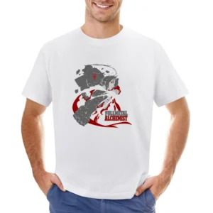 Fullmetal alchemist The Alchemist Elric brother Edward Alphones anime Asian Size Men T-Shirt