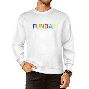 Funday Fun Sunday Weekend Warrior Popular Graphic European Size Pullover Sweater