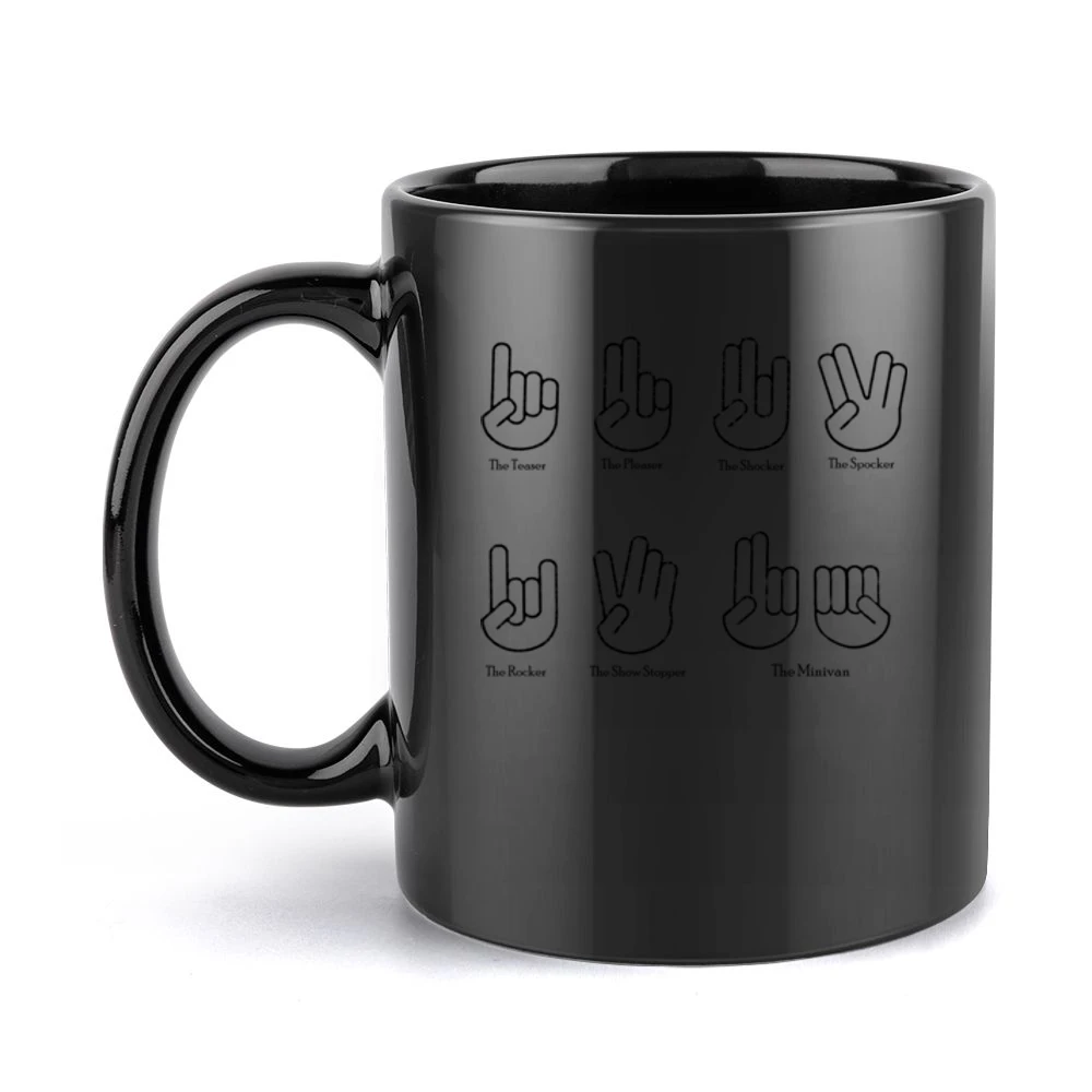 Funny Hand sign Black Mug