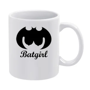 Funny parody batman bat girl White Mug