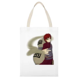 Gaara of the Desert sand jinchuriki of Shukaku Fifth Kazekage Naruto White Canvas Tote Shopping Bag