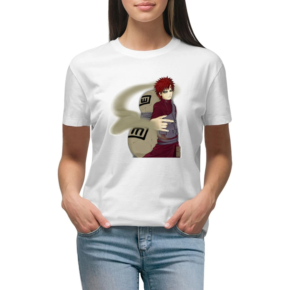 Gaara of the Sand Waterfall from Naruto Shippuden Anime Manga Premium Women Ladies T-shirt