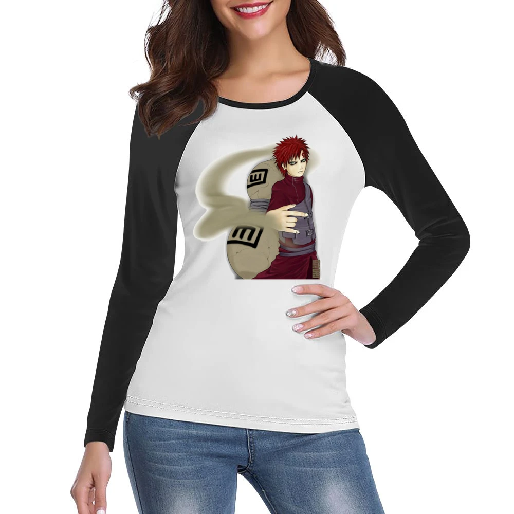 Gaara of the Sand Waterfall from Naruto Shippuden Anime Manga Women Ladies Long Sleeve T-Shirt