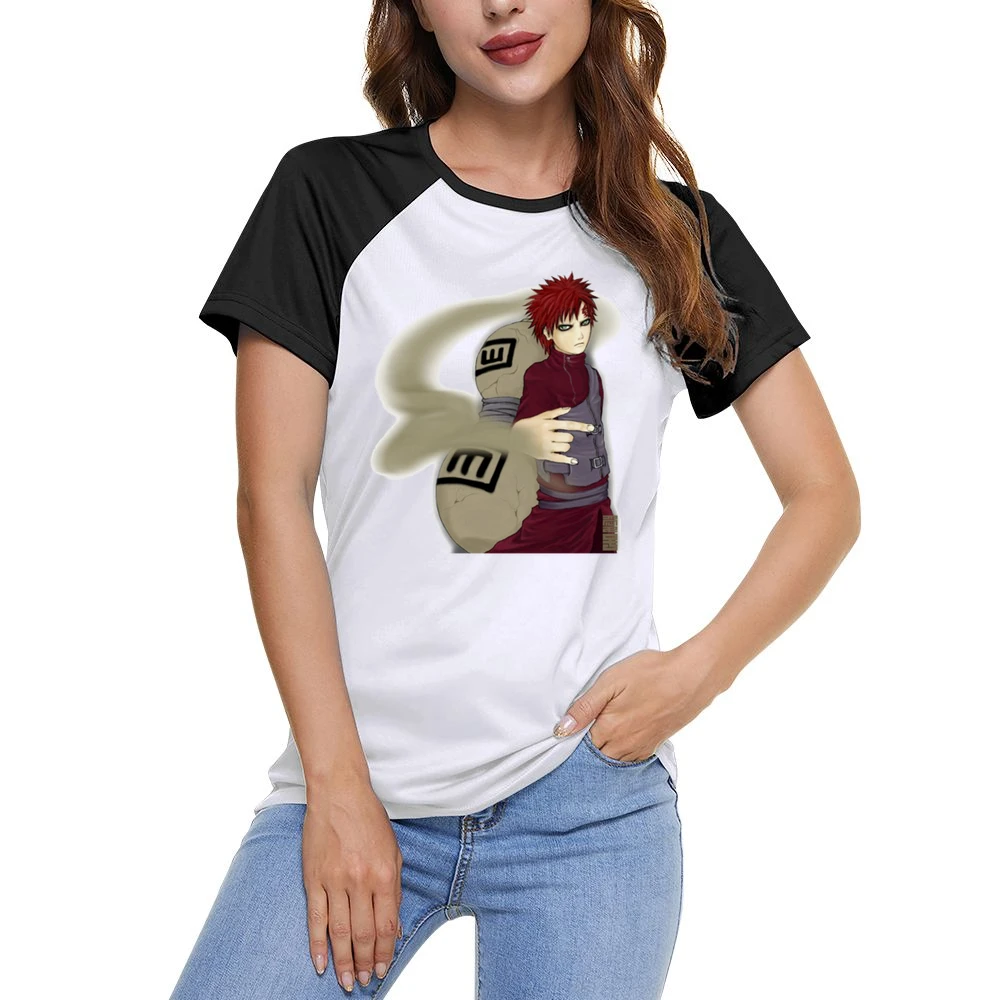Gaara of the Sand Waterfall from Naruto Shippuden Anime Manga Women Ladies Short Sleeve T-Shirt