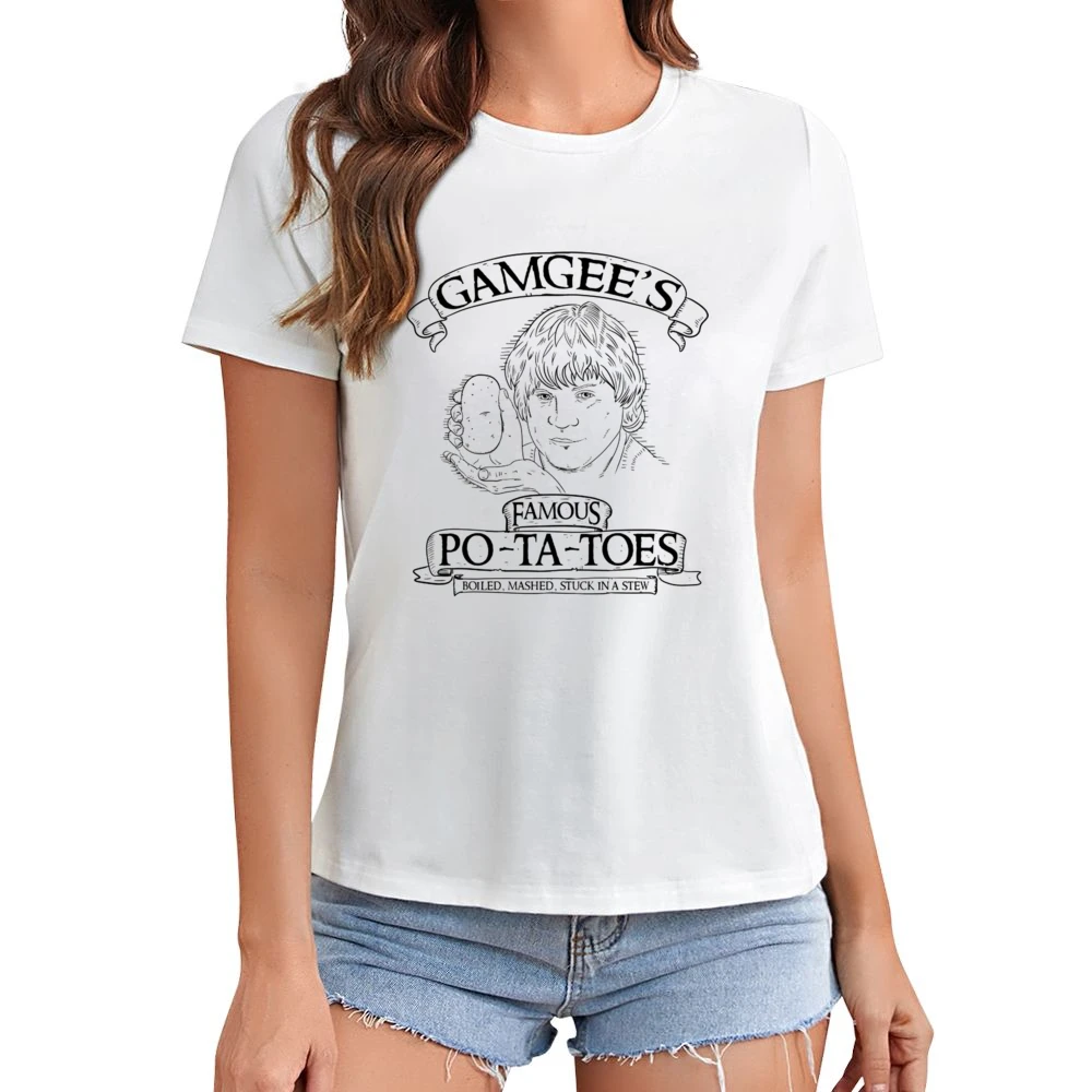 Gamgee's Famous Potatoes Funny Lord Of The Rings Parody Fan Asian Size Women Ladies T-shirt