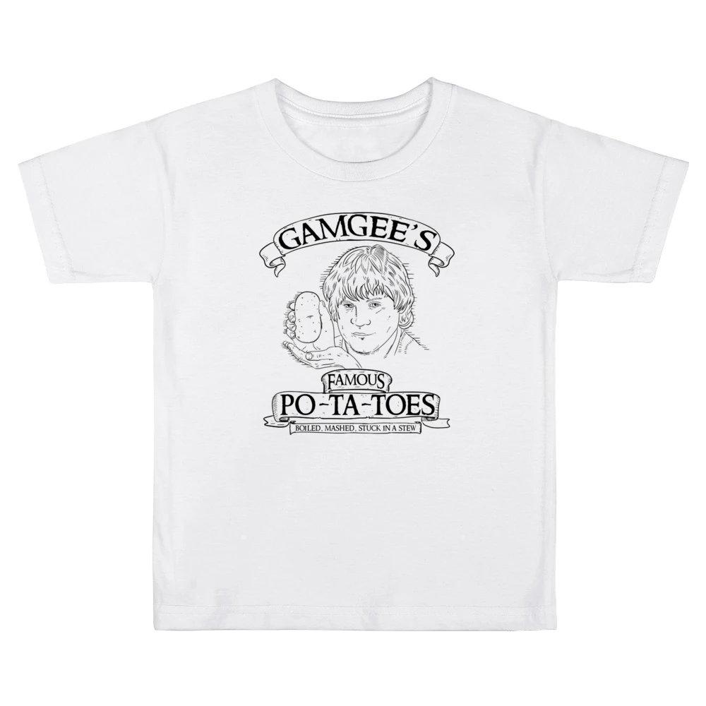 Gamgee's Famous Potatoes Funny Lord Of The Rings Parody Fan Kids Boys Girls T-Shirt