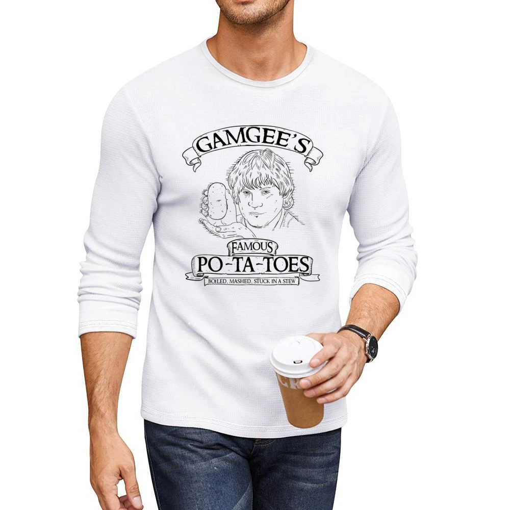Gamgee's Famous Potatoes Funny Lord Of The Rings Parody Fan Men CrewNeck Long Sleeve T-Shirt