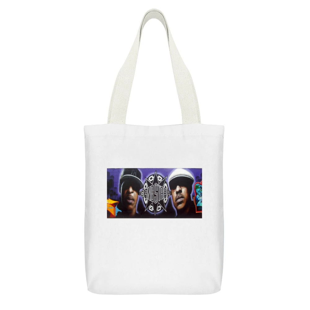 Gangstarr Memorial Wall Tshirt White Canvas Tote Shopping Bag With Interior Pocket