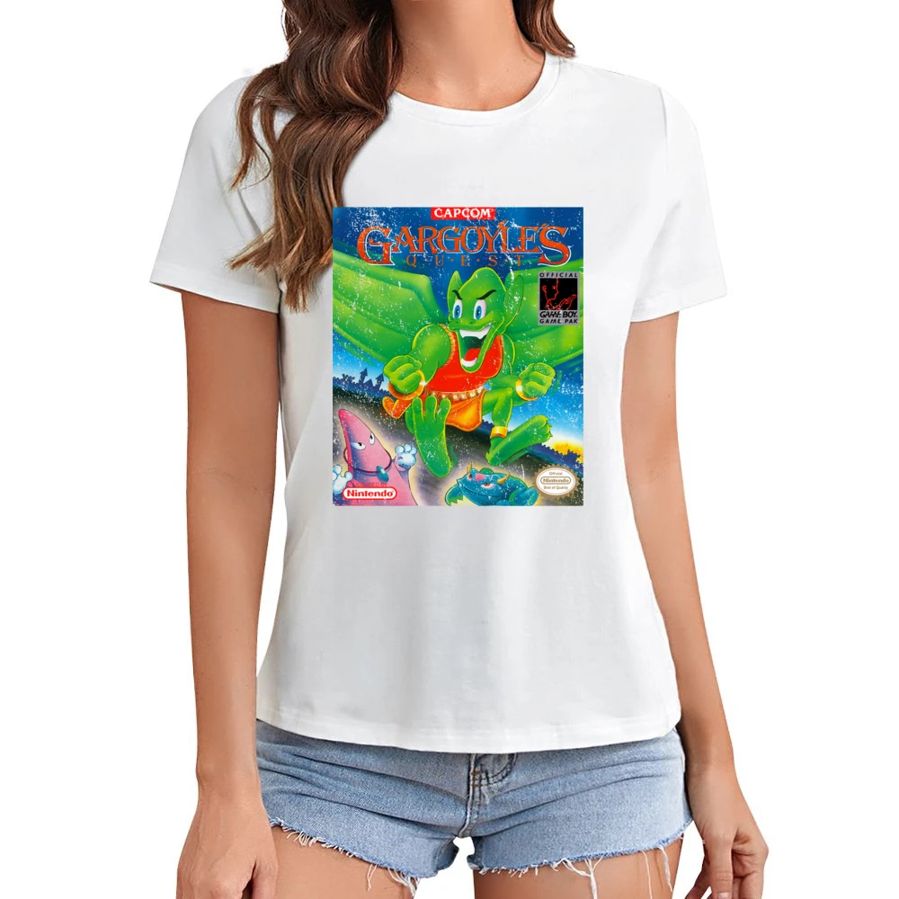 Gargoyles Quest Game Boy Nintendo Old School Retro Video Game Fan Dist Asian Size Women Ladies T-shirt