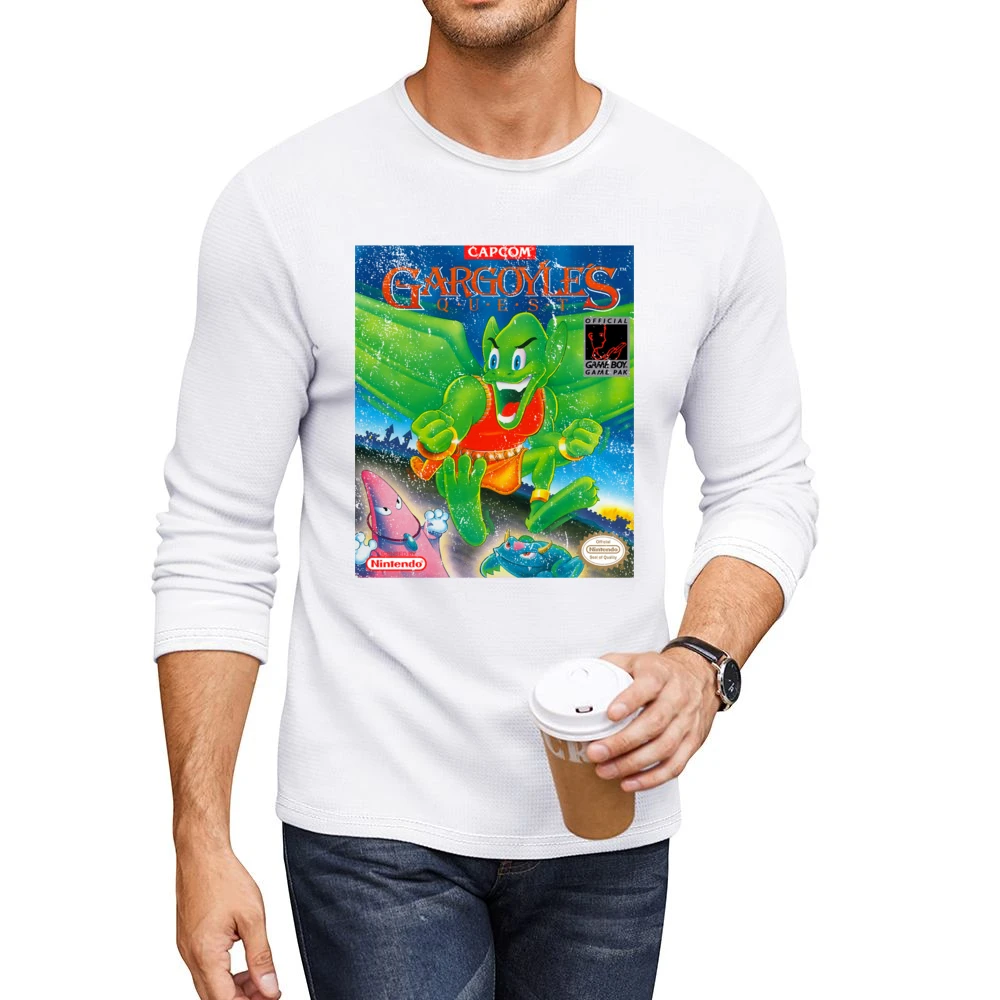Gargoyles Quest Game Boy Nintendo Old School Retro Video Game Fan Dist Men CrewNeck Long Sleeve T-Shirt