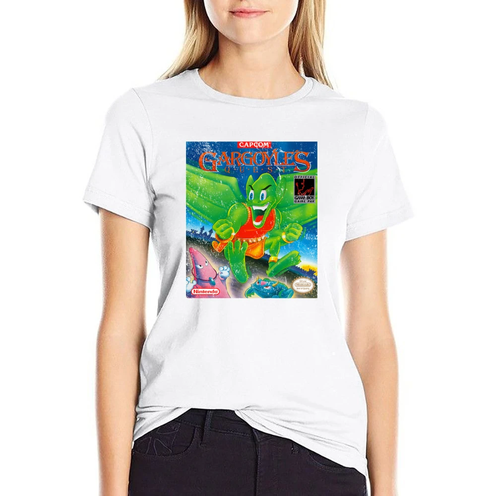 Gargoyles Quest Game Boy Nintendo Old School Retro Video Game Fan Dist US Size Women Ladies T-shirt