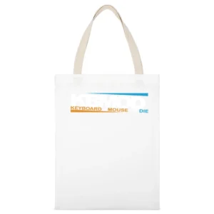 Geek Nerd KBMOD keyboard + plus Mouse or Die White Canvas Tote Shopping Bag