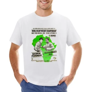 George Foreman Vs Muhammad Ali Zaire fight poster Asian Size Men T-Shirt