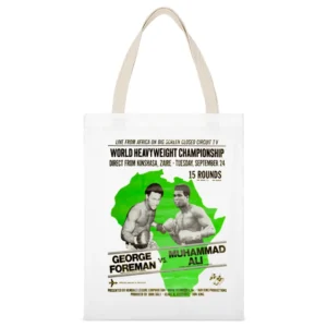 George Foreman Vs Muhammad Ali Zaire fight poster White Canvas Tote Shopping Bag