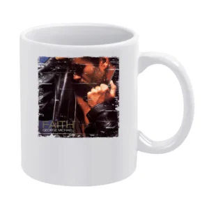 George Michael Faith Album Cover Distressed Image White Mug