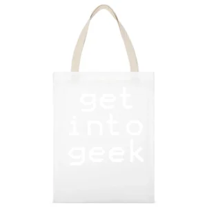 Get Into Geek - lifestyle White Canvas Tote Shopping Bag