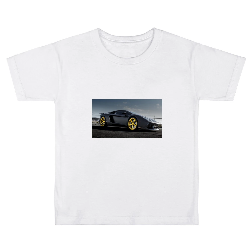 Gold Rims Lamborghini tshirt Kids Boys Girls T-Shirt
