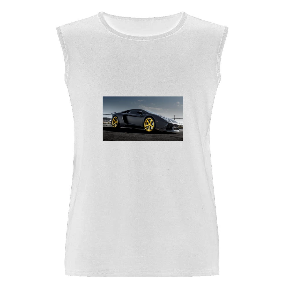 Gold Rims Lamborghini tshirt Men Sleeveless T-Shirt