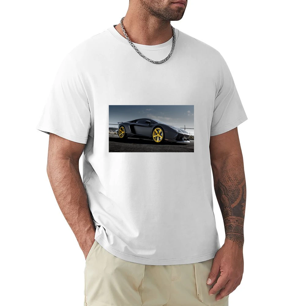 Gold Rims Lamborghini tshirt Premium Men T-shirt