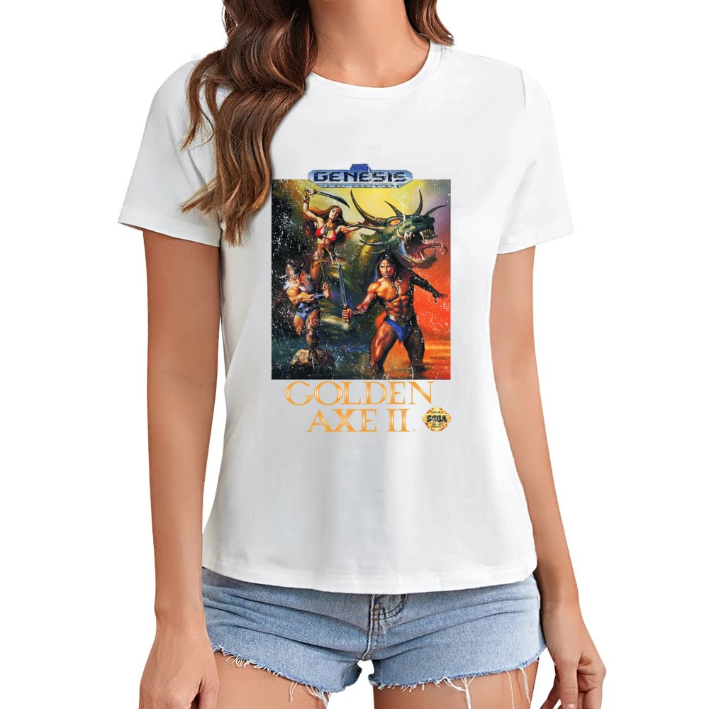 Golden Axe 2 Sega Genesis Old School Retro Video Game Fan Distressed T Asian Size Women Ladies T-shirt