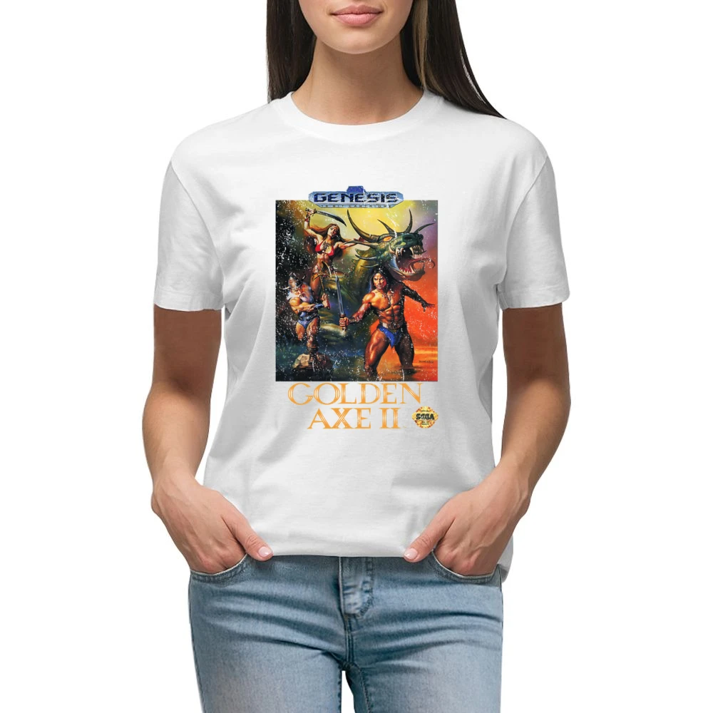 Golden Axe 2 Sega Genesis Old School Retro Video Game Fan Distressed T Premium Women Ladies T-shirt