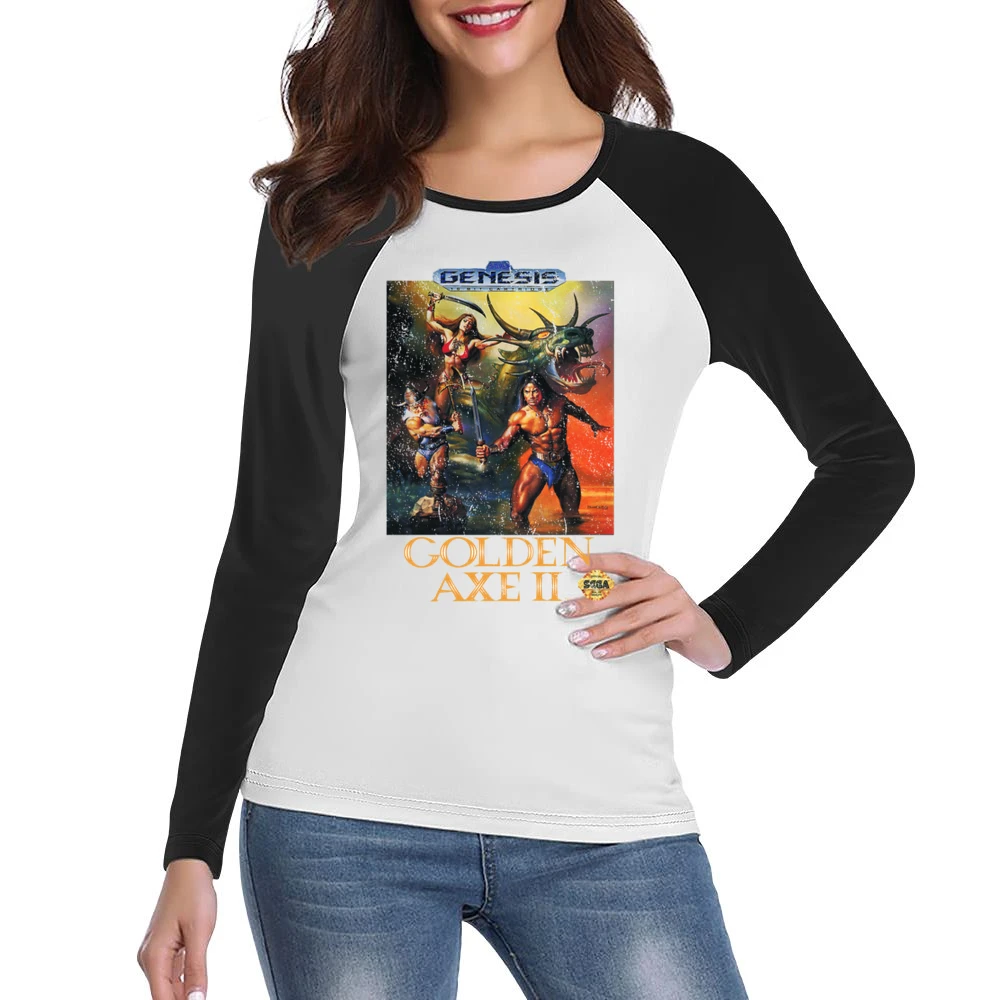 Golden Axe 2 Sega Genesis Old School Retro Video Game Fan Distressed T Women Ladies Long Sleeve T-Shirt