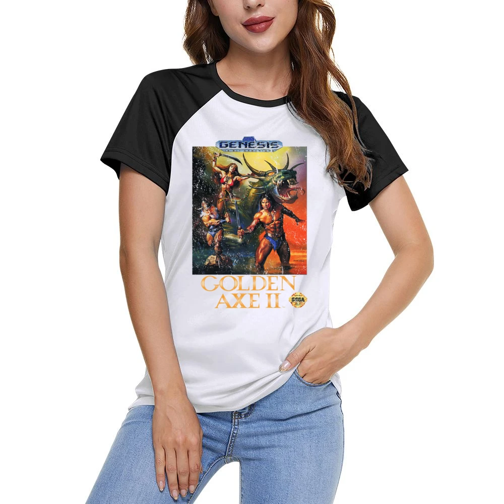 Golden Axe 2 Sega Genesis Old School Retro Video Game Fan Distressed T Women Ladies Short Sleeve T-Shirt