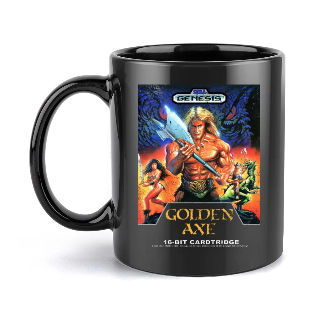 Golden Axe Sega Genesis Old School Retro Video Game Fan Distressed T S Black Mug