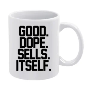 Good Dope Sells Itself Cool Urban Hip Hop Rap Music Producer Waajeed D White Mug