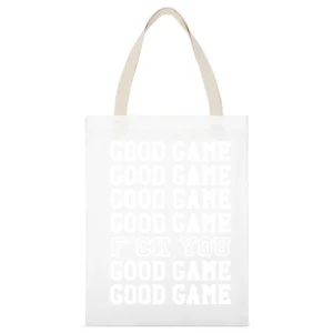 Good Game Funny Sports Tee Shirt White Canvas Tote Shopping Bag