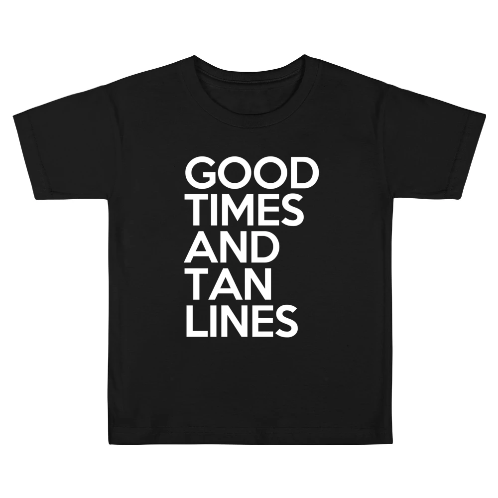 Good Times And Tan Lines Fun Summer Beach Graphic Kids Boys Girls T-Shirt
