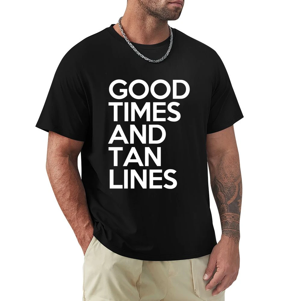 Good Times And Tan Lines Fun Summer Beach Graphic Premium Men T-shirt