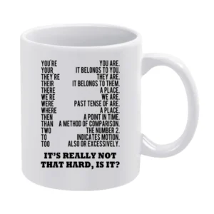 Grammer Is Not That Hard Is It Funny Light Tee Shirt White Mug