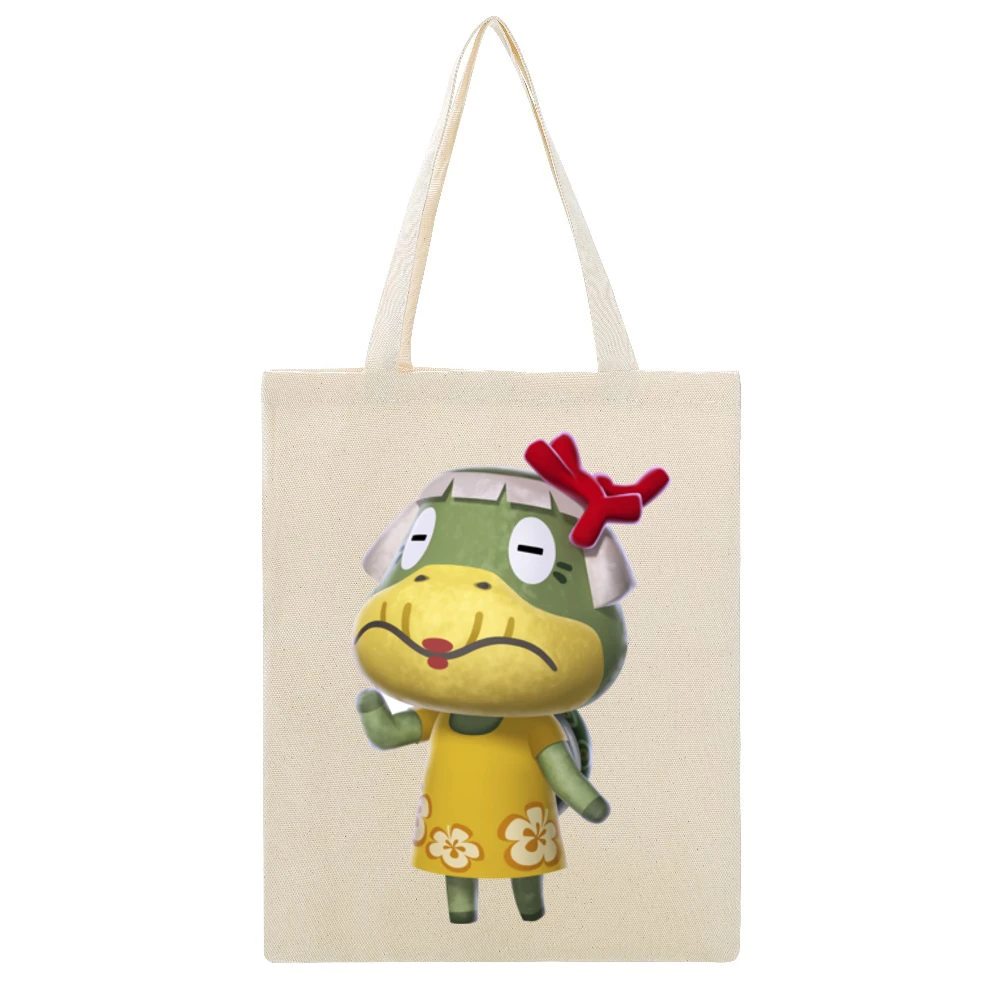 Grams From Animal Crossing Nintendo Character Video Game Beige Canvas Tote Shopping Bag