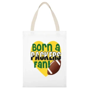 Green Bay Packers Fan Tshirt White Canvas Tote Shopping Bag