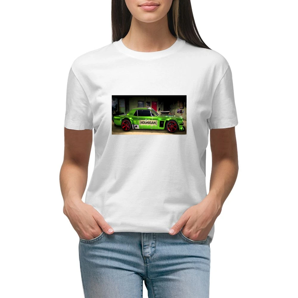 Green Mustang Tshirt Premium Women Ladies T-shirt