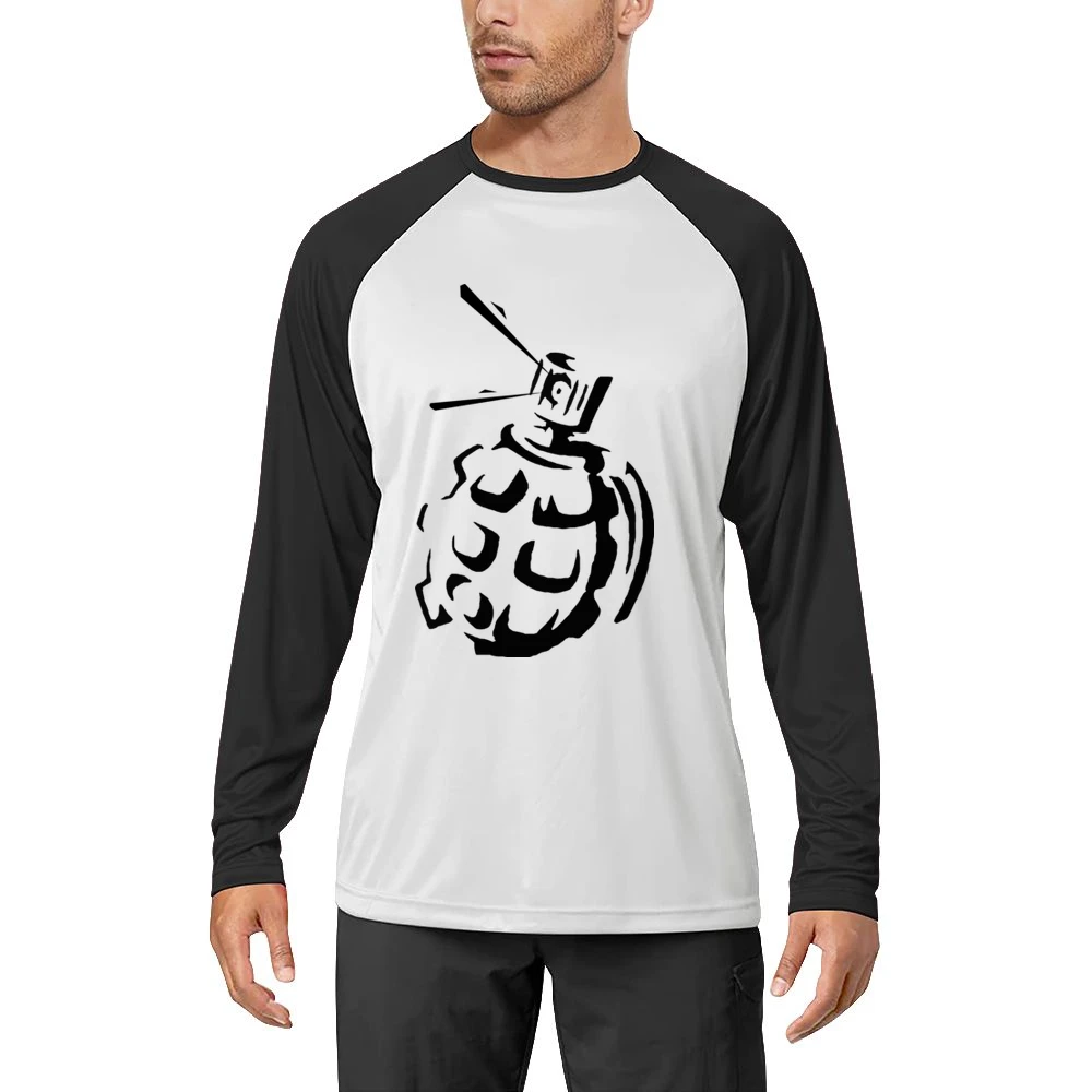 Grenade Tag Graffiti Art Men Long Sleeve T-Shirt