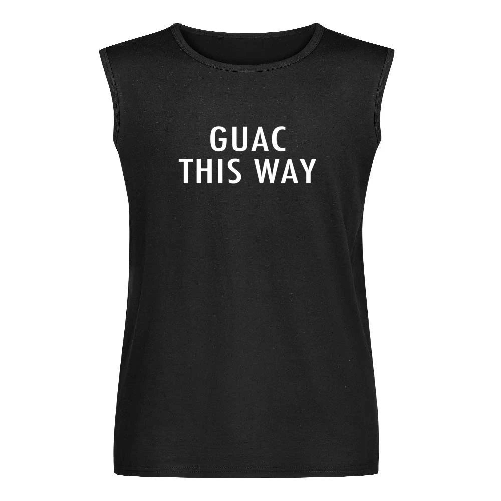 Guac This Way Fun Walk Guacamole Graphic Tee Shirt Men Sleeveless T-Shirt
