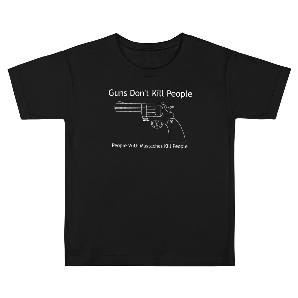 Guns Don't Kill People Mustaches Kill Funny Kids Boys Girls T-Shirt