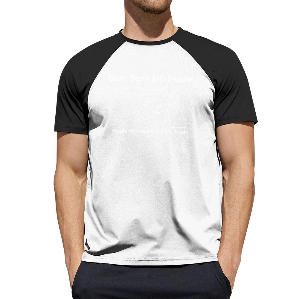Guns Don't Kill People Mustaches Kill Funny Men Short Sleeve T-Shirt
