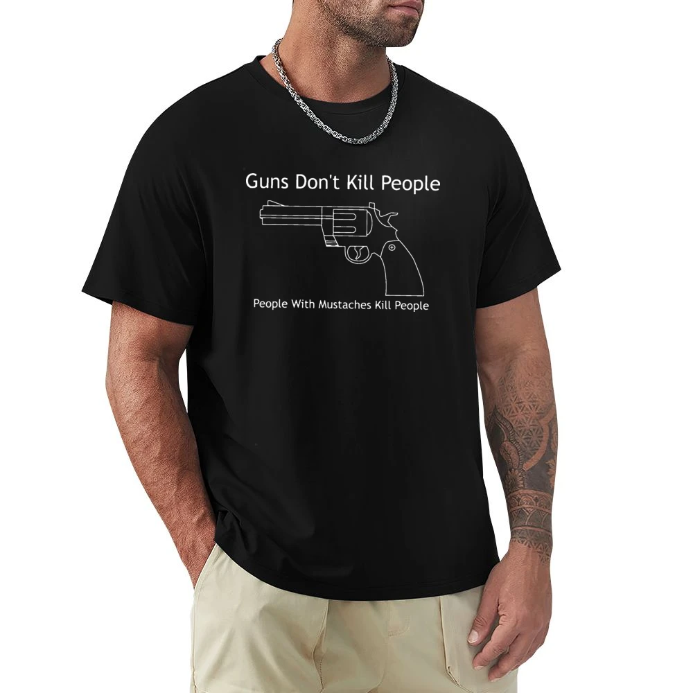 Guns Don't Kill People Mustaches Kill Funny Premium Men T-shirt
