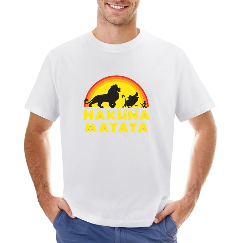 Hakuna Matata No Worries Fun Lion King Simba Graphic Asian Size Men T-Shirt